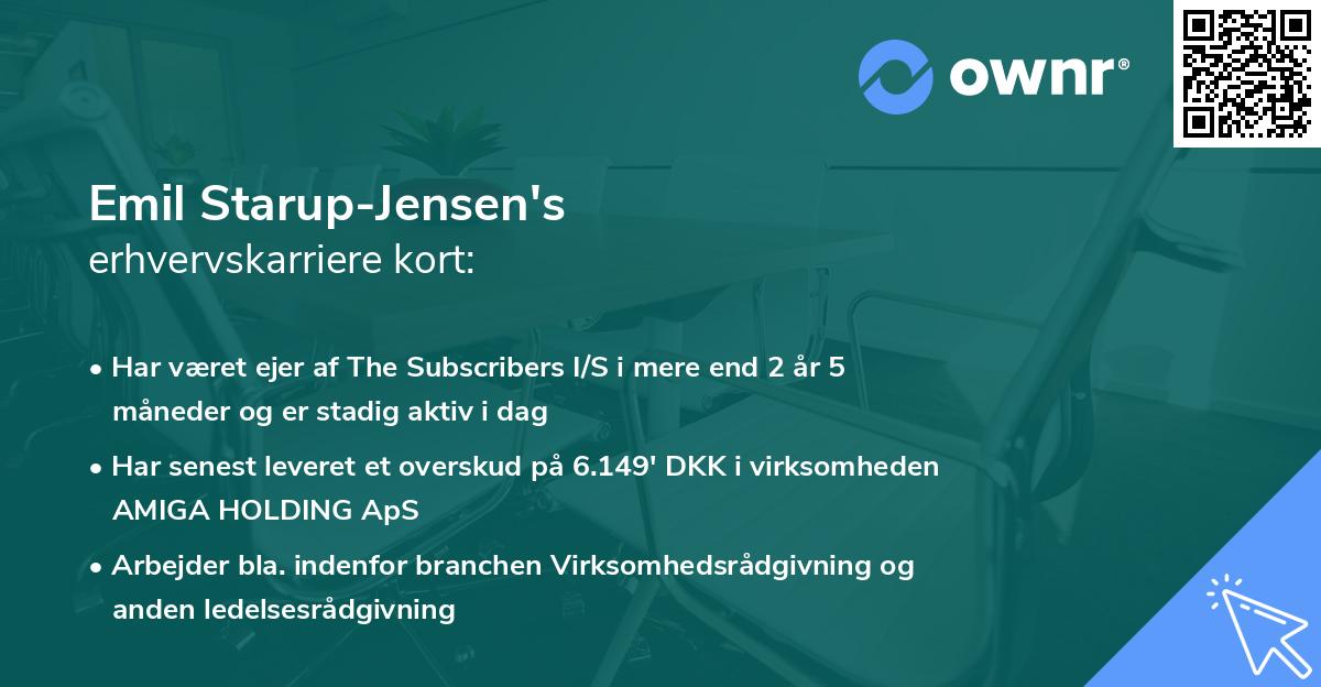 Emil Starup-Jensen's erhvervskarriere kort