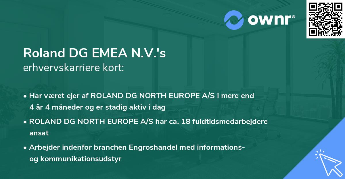 Roland DG EMEA N.V.'s erhvervskarriere kort