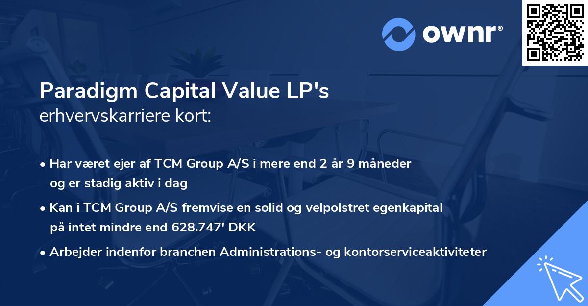 Paradigm Capital Value LP's erhvervskarriere kort