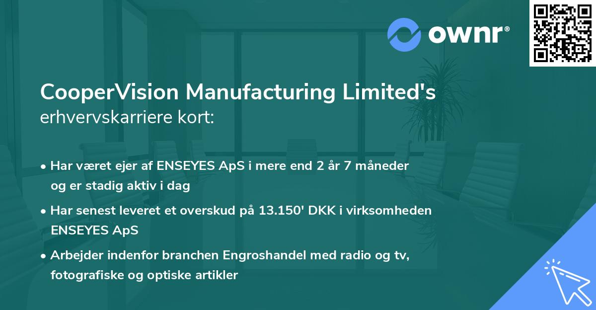 CooperVision Manufacturing Limited's erhvervskarriere kort