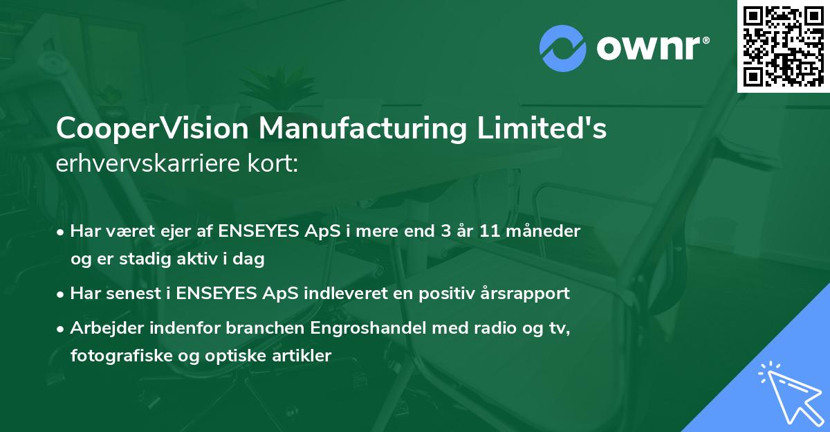 CooperVision Manufacturing Limited's erhvervskarriere kort