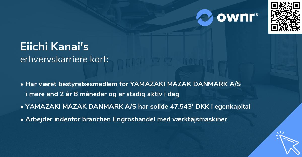 Eiichi Kanai's erhvervskarriere kort