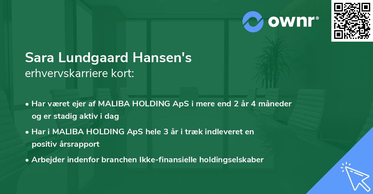 Sara Lundgaard Hansen's erhvervskarriere kort