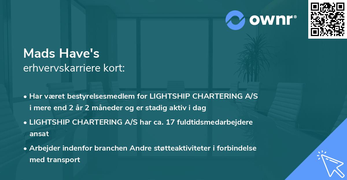 Mads Have's erhvervskarriere kort