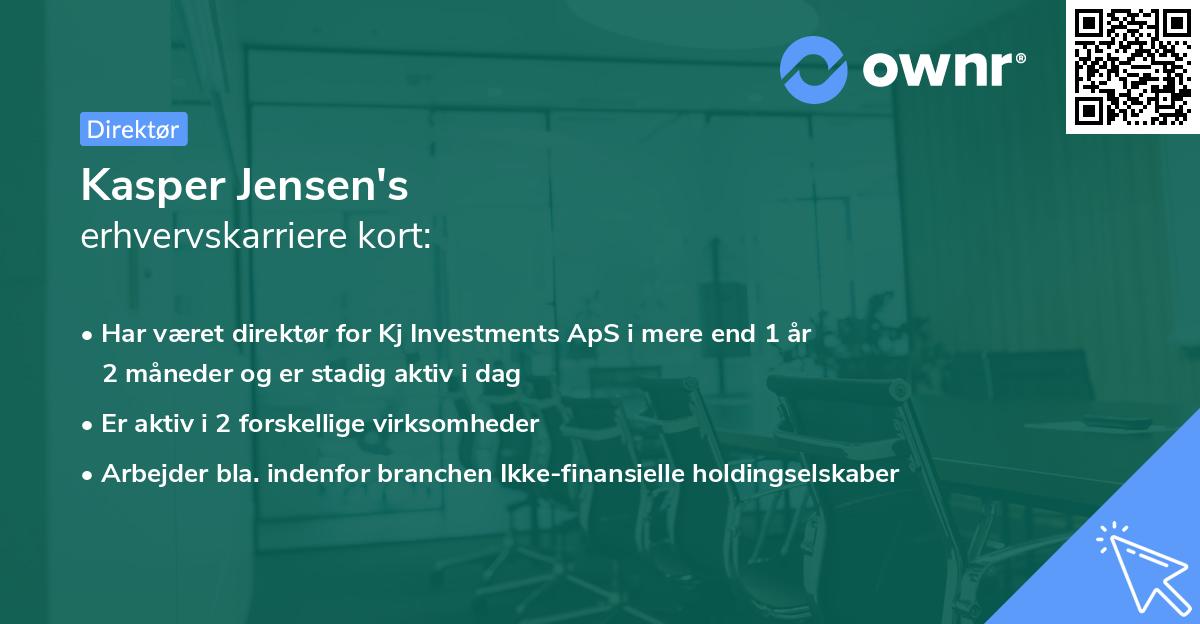 Kasper Jensen's erhvervskarriere kort