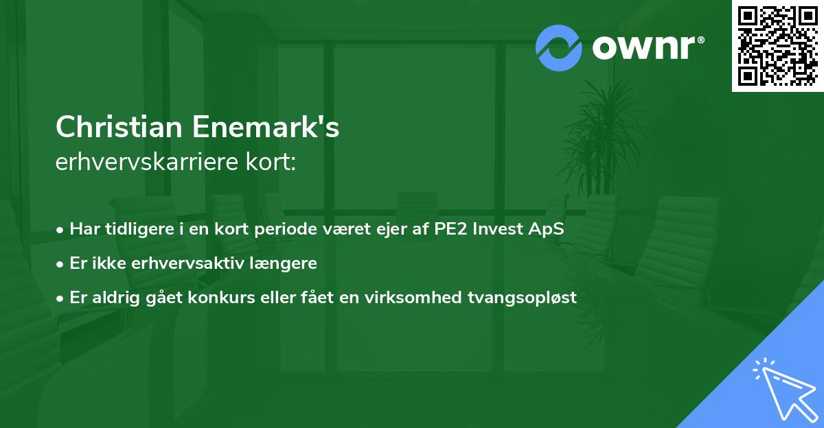 Christian Enemark's erhvervskarriere kort