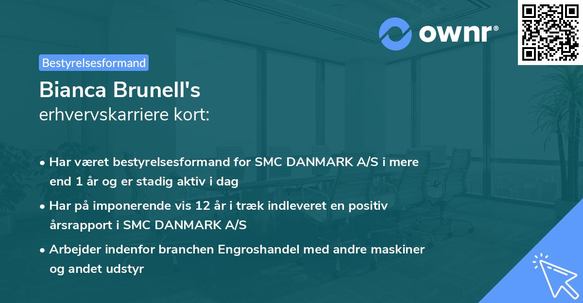 Bianca Brunell's erhvervskarriere kort