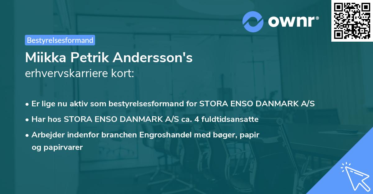Miikka Petrik Andersson's erhvervskarriere kort