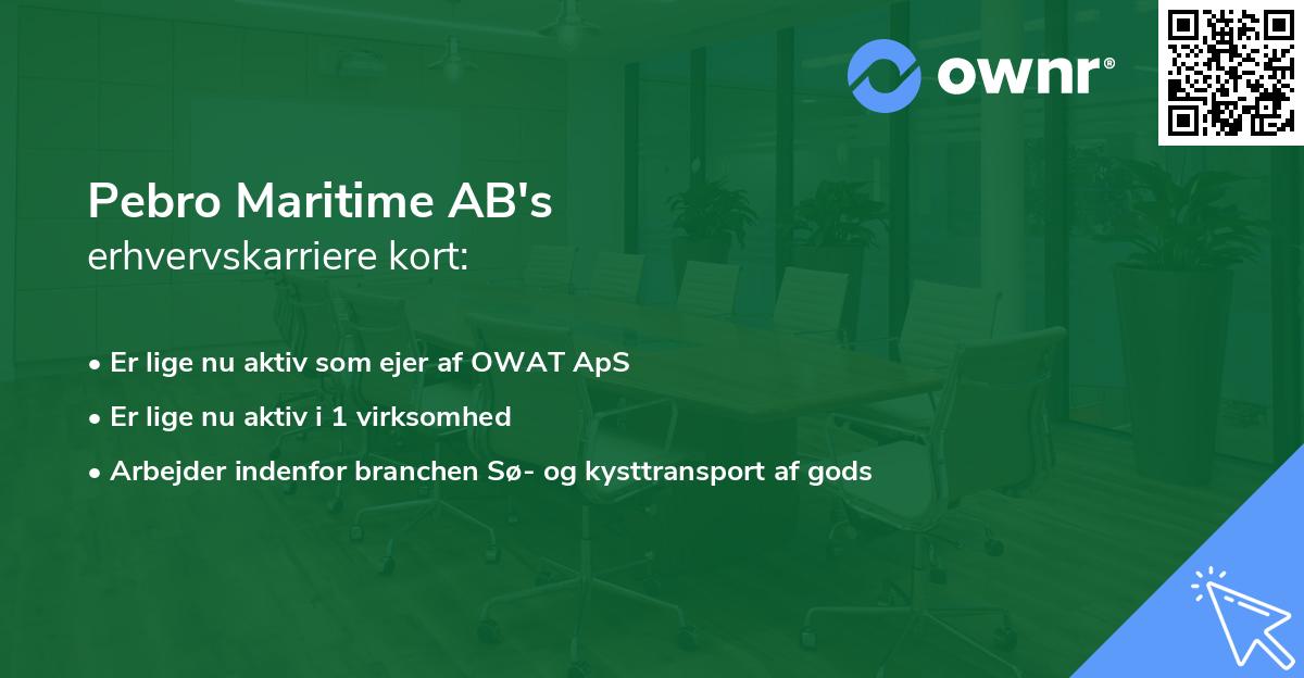 Pebro Maritime AB's erhvervskarriere kort
