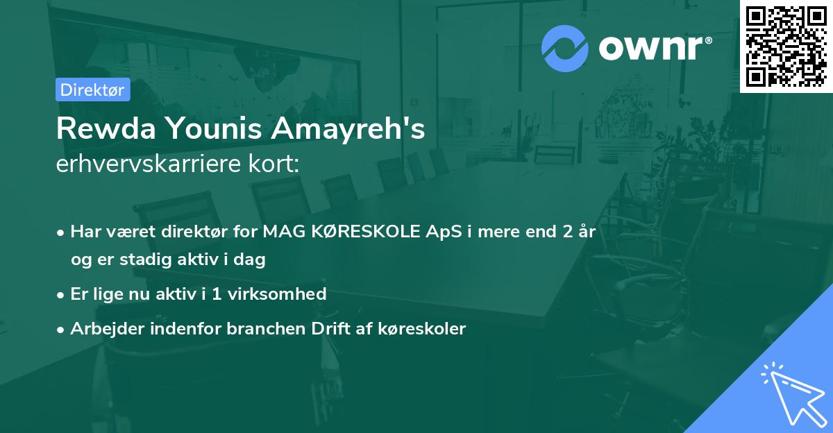 Rewda Younis Amayreh's erhvervskarriere kort