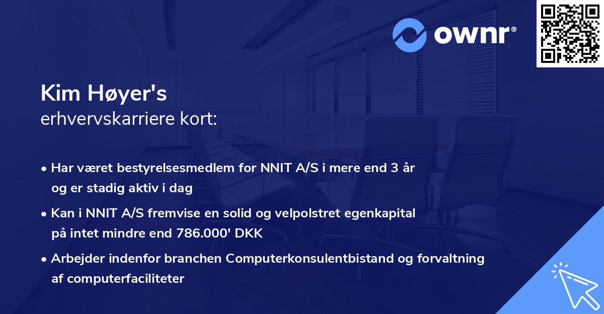 Kim Høyer's erhvervskarriere kort