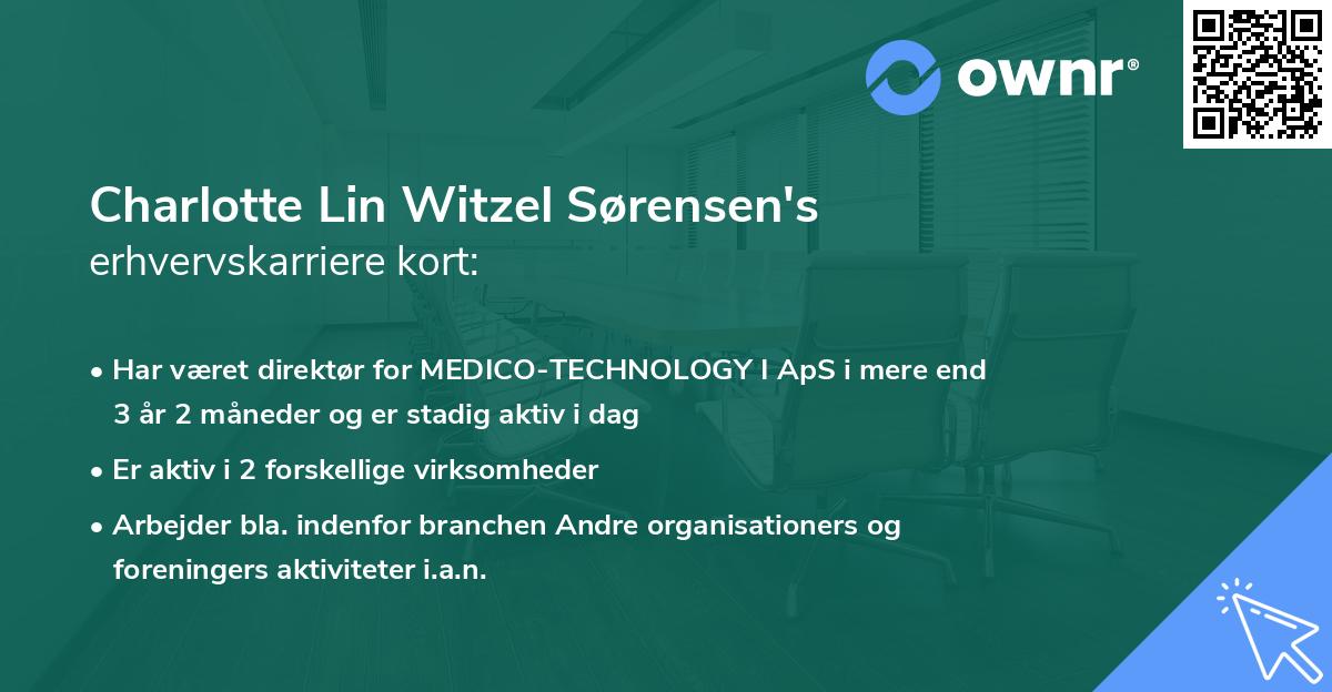 Charlotte Lin Witzel Sørensen's erhvervskarriere kort