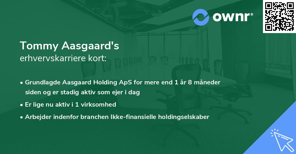 Tommy Aasgaard's erhvervskarriere kort