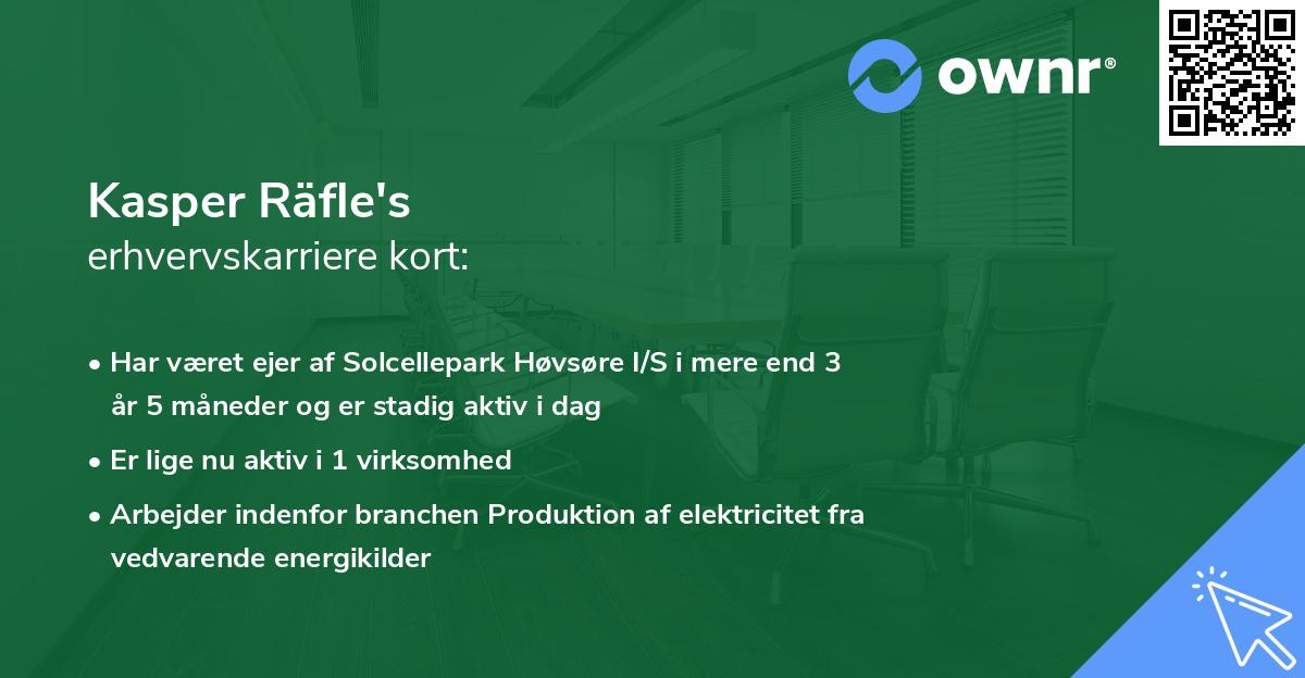 Kasper Räfle's erhvervskarriere kort