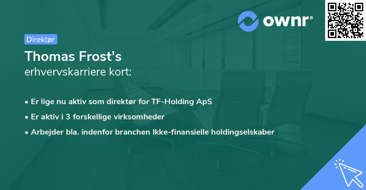 Thomas Frost's erhvervskarriere kort