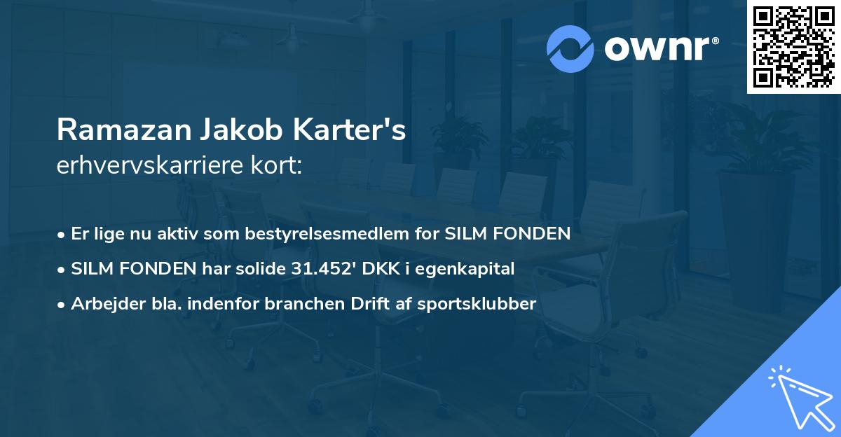 Ramazan Jakob Karter's erhvervskarriere kort