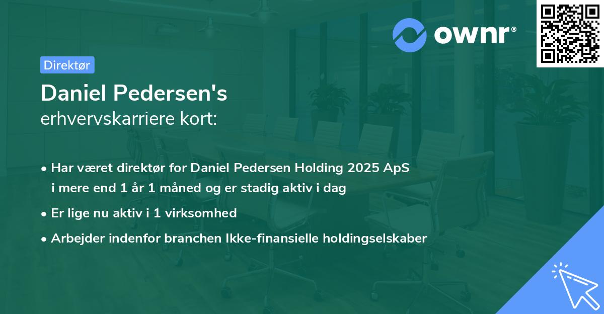 Daniel Pedersen's erhvervskarriere kort
