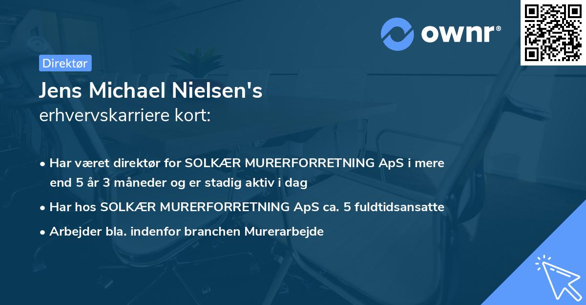 Jens Michael Nielsen's erhvervskarriere kort
