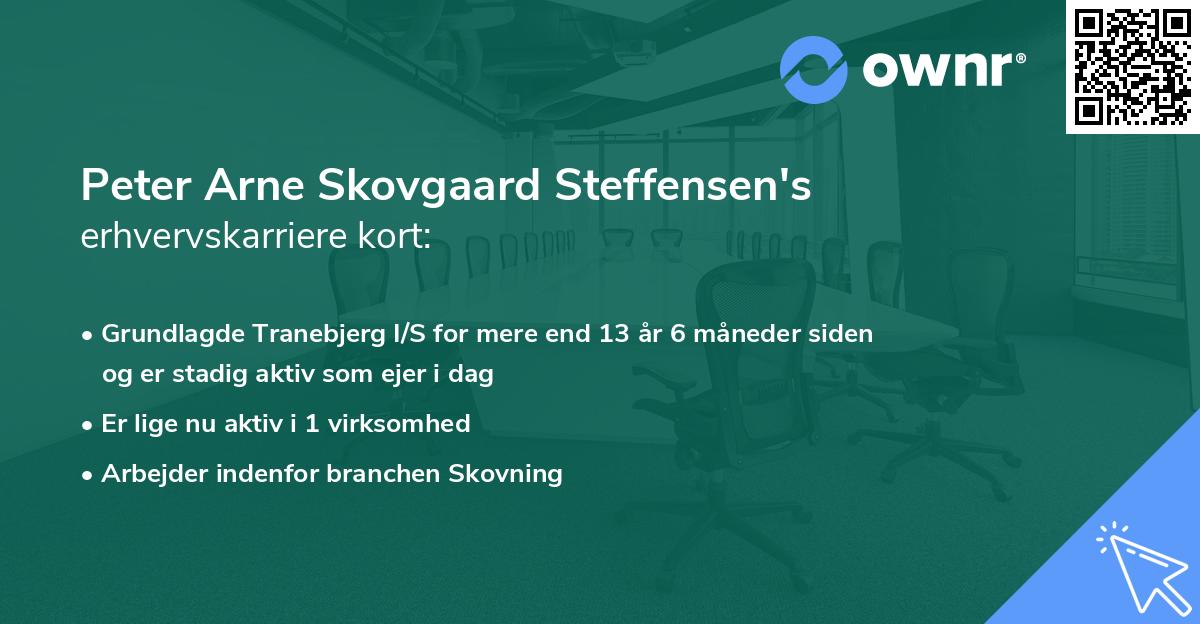 Peter Arne Skovgaard Steffensen's erhvervskarriere kort