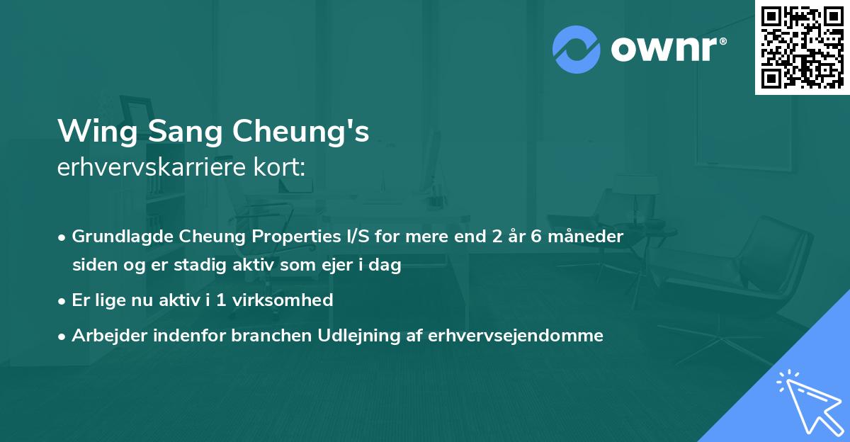 Wing Sang Cheung's erhvervskarriere kort