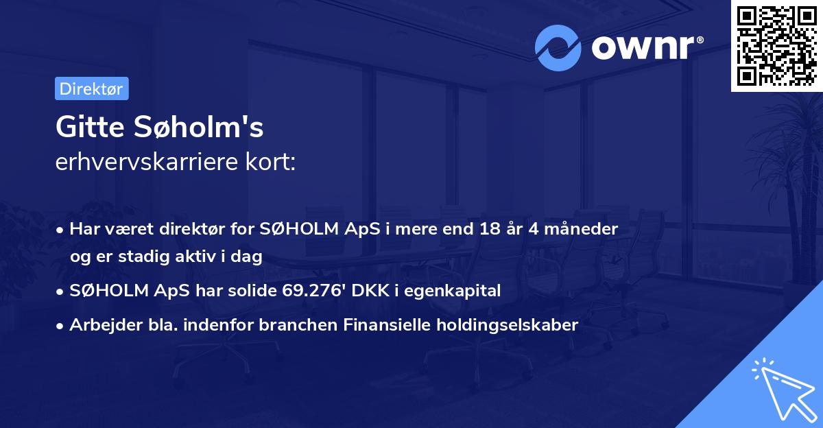 Gitte Søholm's erhvervskarriere kort