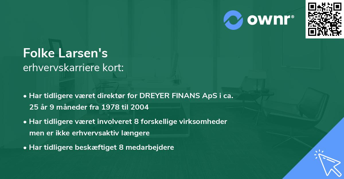 Folke Larsen's erhvervskarriere kort