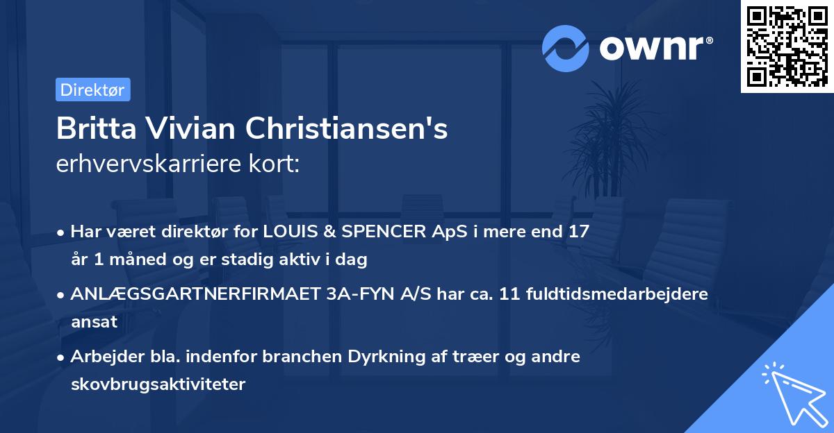 Britta Vivian Christiansen's erhvervskarriere kort