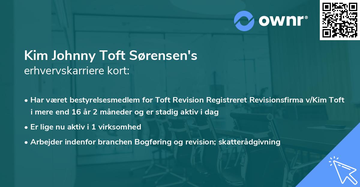 Kim Johnny Toft Sørensen's erhvervskarriere kort
