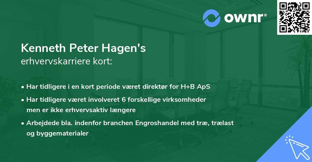 Kenneth Peter Hagen's erhvervskarriere kort
