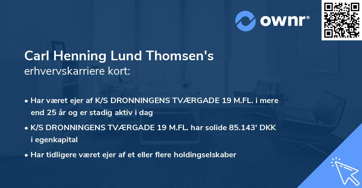 Carl Henning Lund Thomsen's erhvervskarriere kort