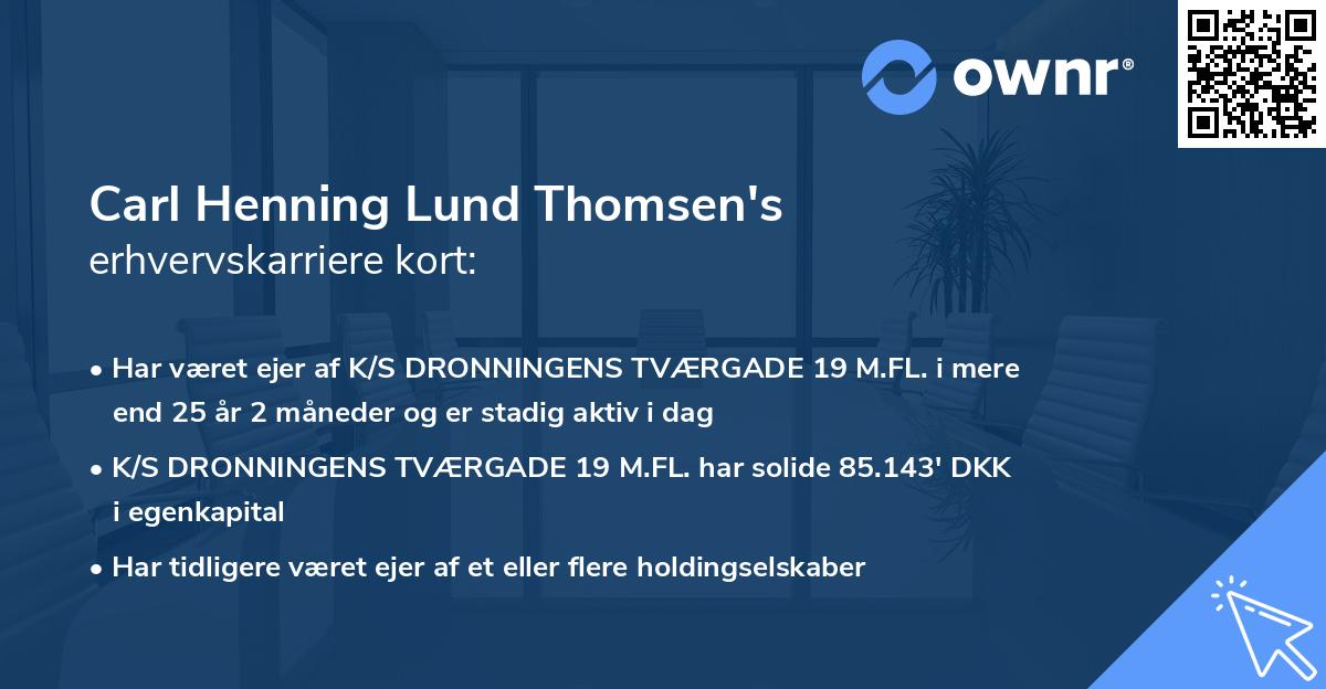 Carl Henning Lund Thomsen's erhvervskarriere kort