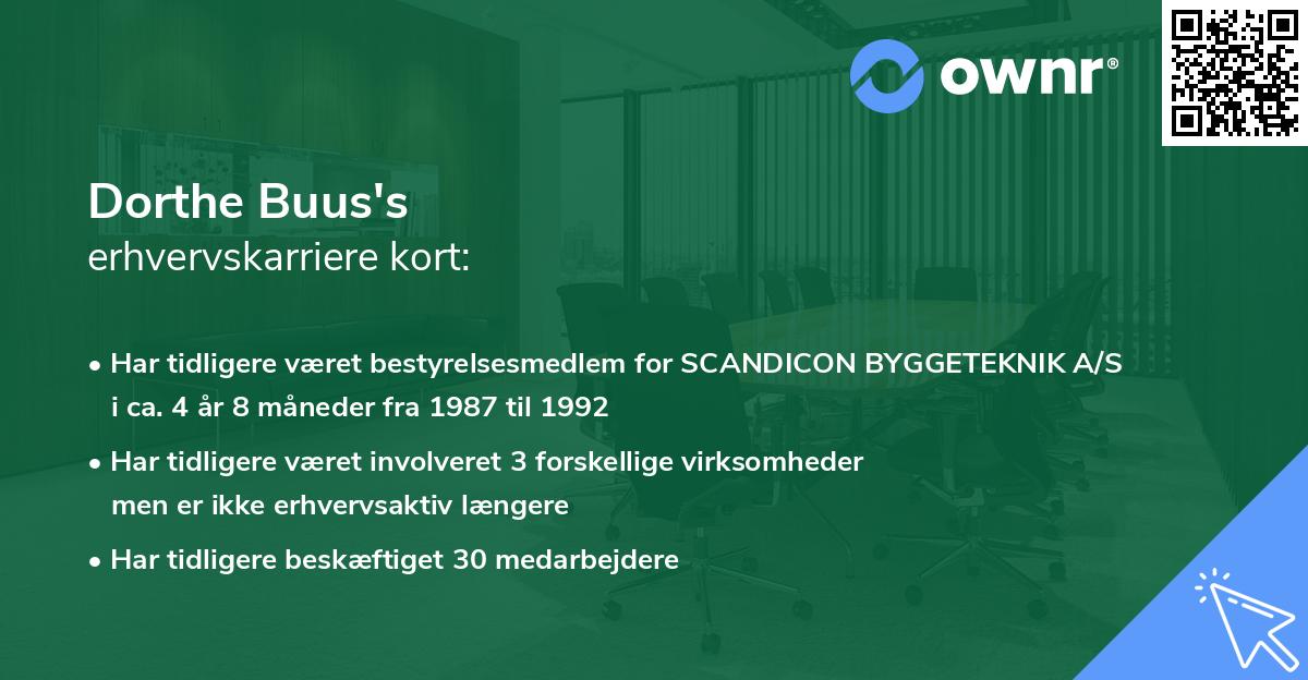 Dorthe Buus's erhvervskarriere kort