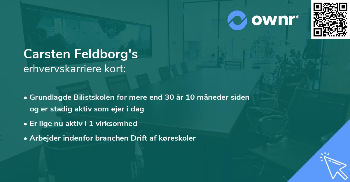 Carsten Feldborg's erhvervskarriere kort