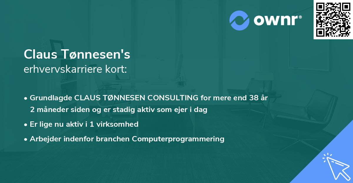 Claus Tønnesen's erhvervskarriere kort