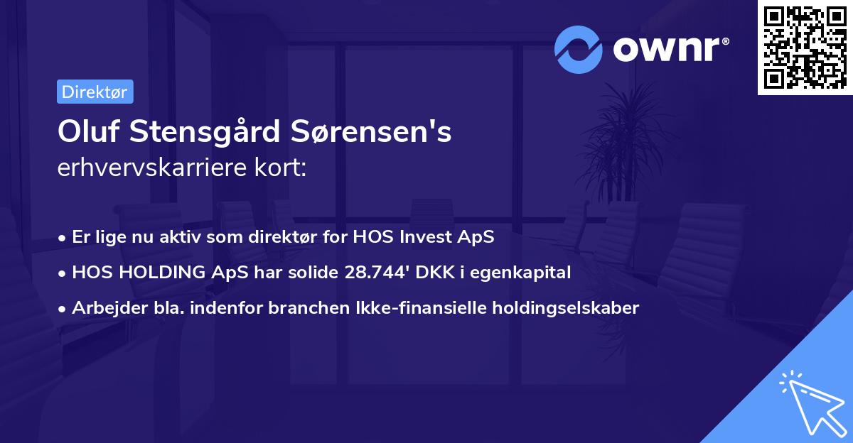 Oluf Stensgård Sørensen's erhvervskarriere kort