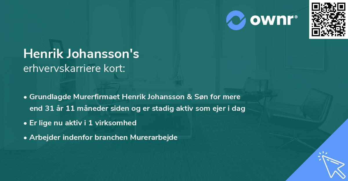 Henrik Johansson's erhvervskarriere kort
