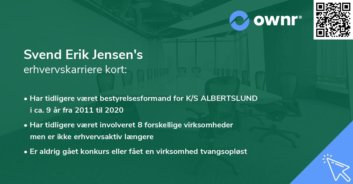 Svend Erik Jensen's erhvervskarriere kort