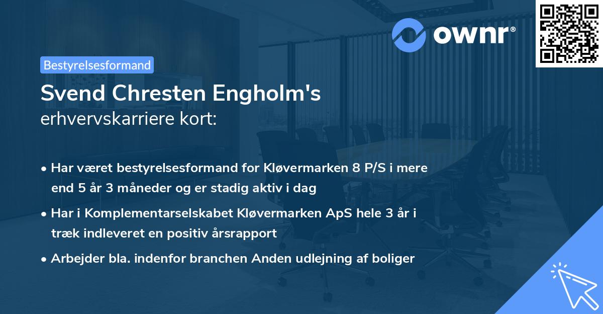 Svend Chresten Engholm's erhvervskarriere kort