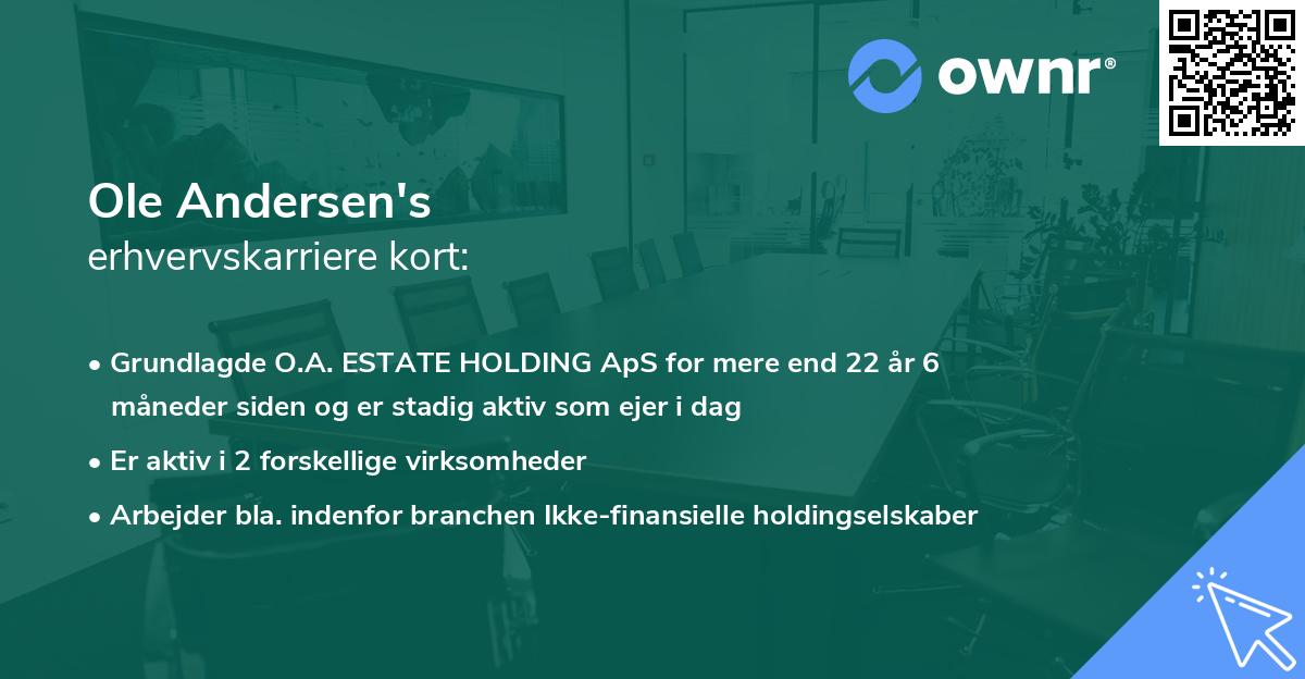 Ole Andersen's erhvervskarriere kort