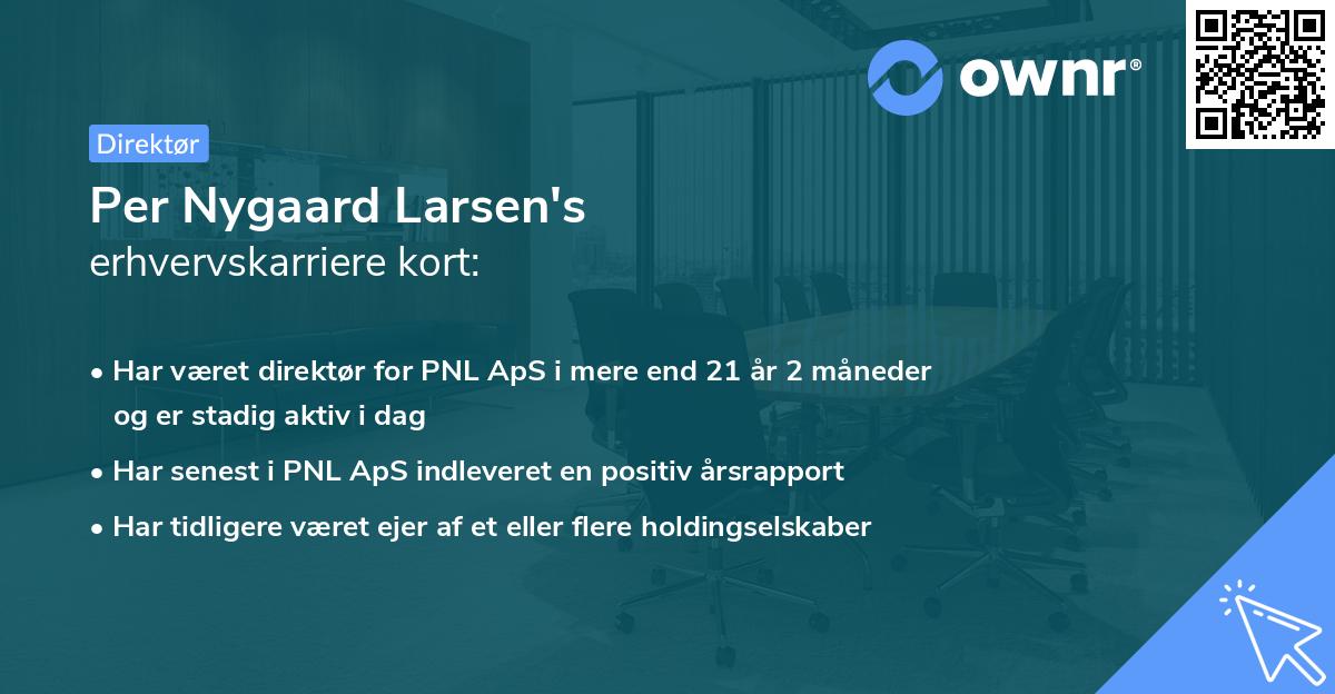 Per Nygaard Larsen's erhvervskarriere kort