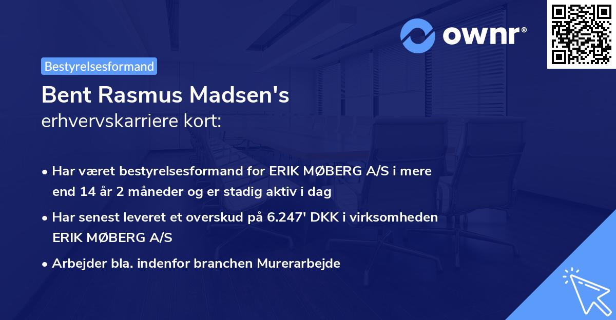 Bent Rasmus Madsen's erhvervskarriere kort