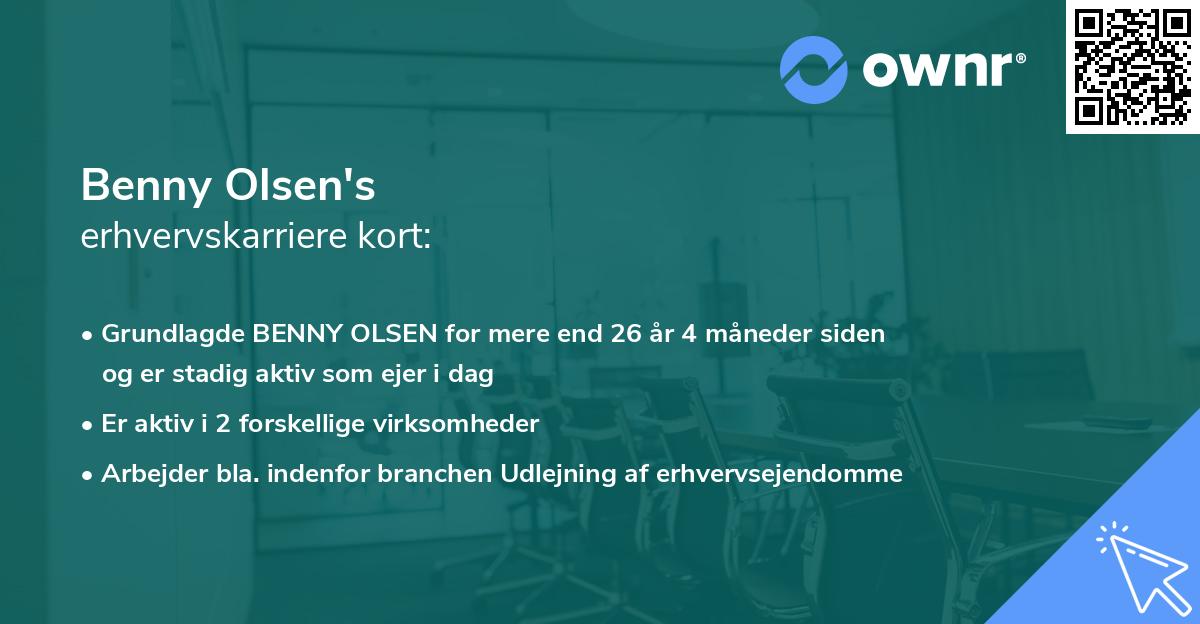 Benny Olsen's erhvervskarriere kort