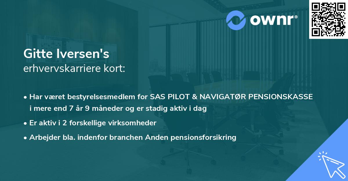 Gitte Iversen's erhvervskarriere kort