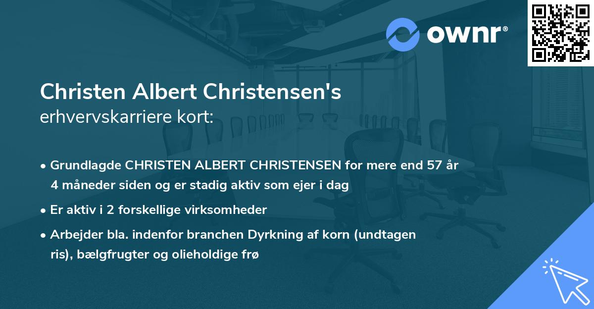 Christen Albert Christensen's erhvervskarriere kort