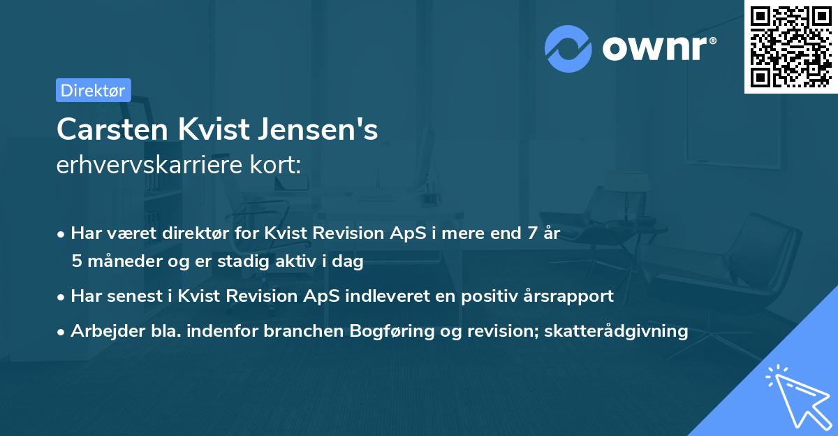 Carsten Kvist Jensen's erhvervskarriere kort