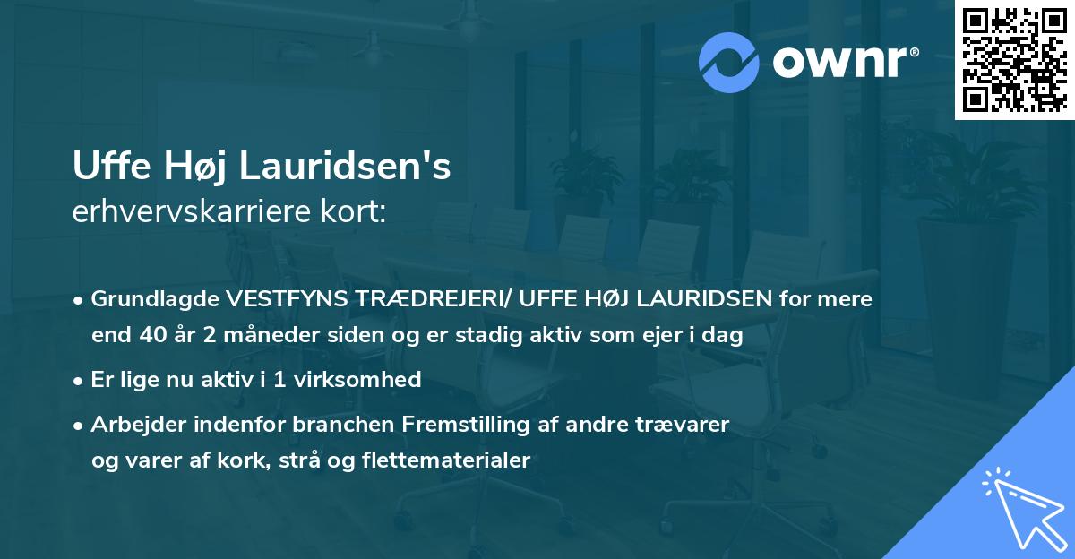 Uffe Høj Lauridsen's erhvervskarriere kort