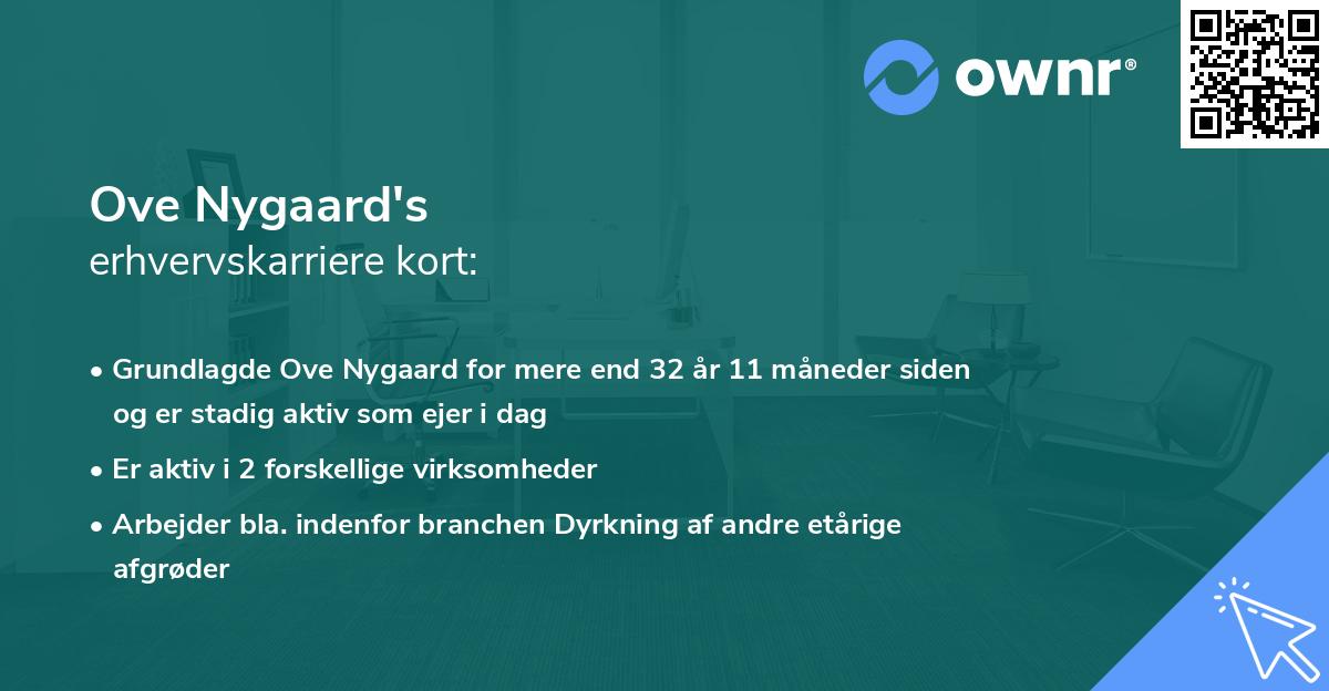 Ove Nygaard's erhvervskarriere kort