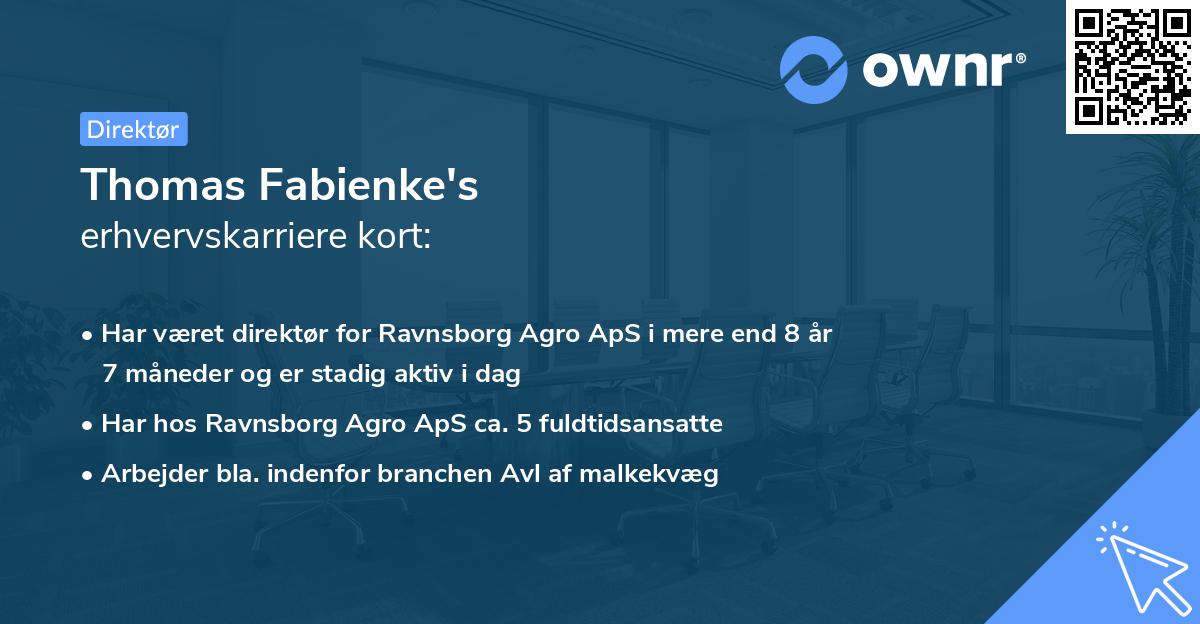 Thomas Fabienke's erhvervskarriere kort