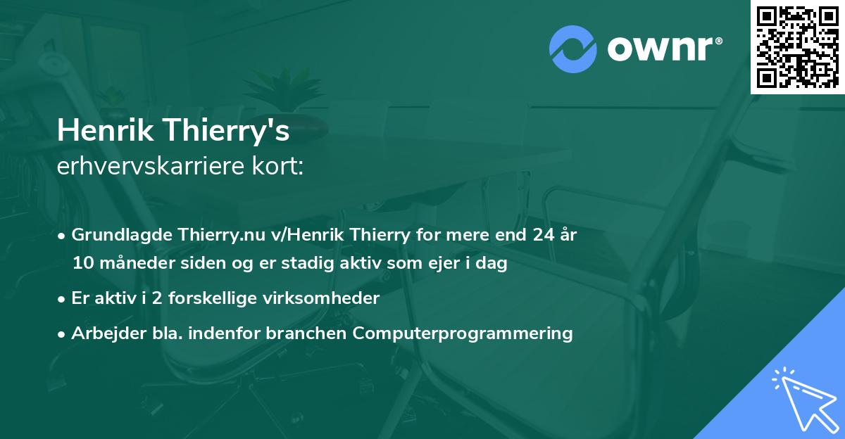 Henrik Thierry's erhvervskarriere kort