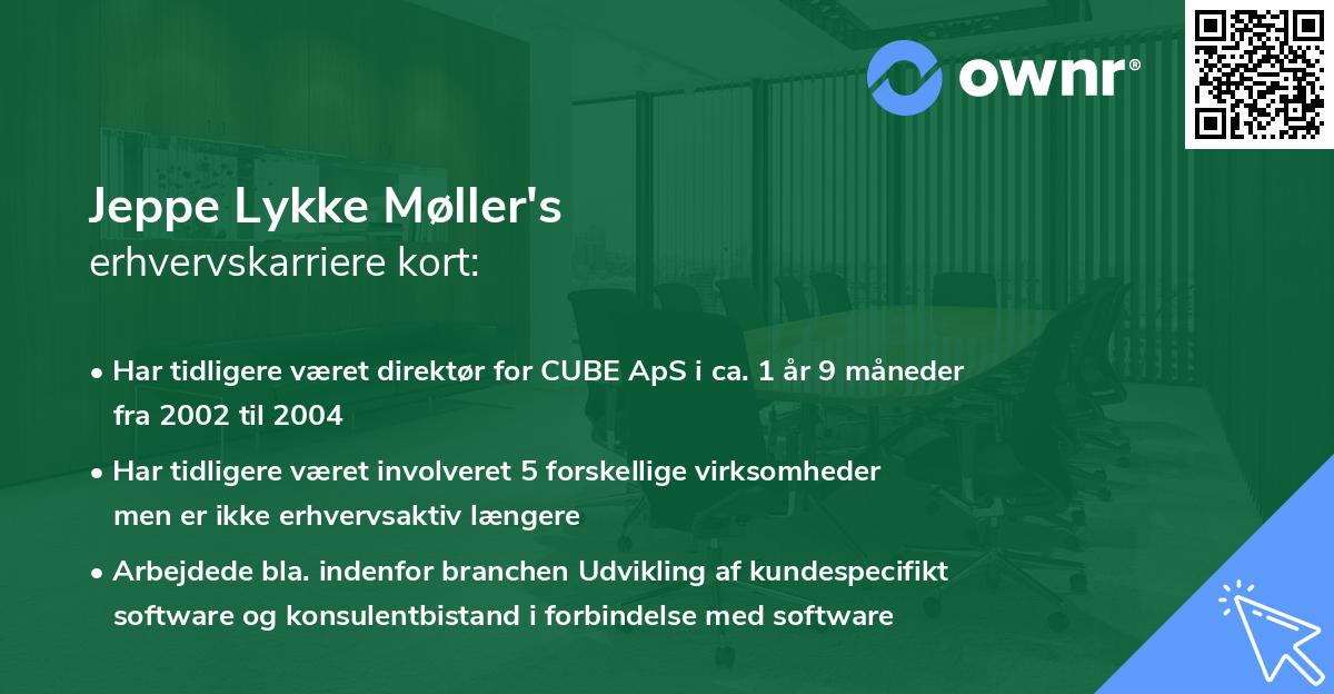Jeppe Lykke Møller's erhvervskarriere kort